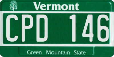 VT license plate CPD146