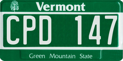 VT license plate CPD147