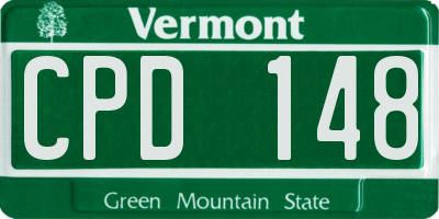 VT license plate CPD148