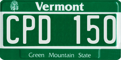 VT license plate CPD150