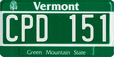 VT license plate CPD151