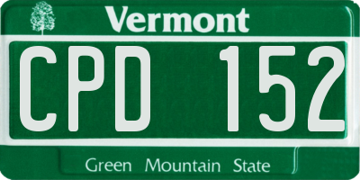VT license plate CPD152