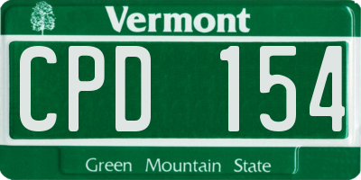 VT license plate CPD154