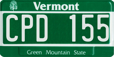 VT license plate CPD155