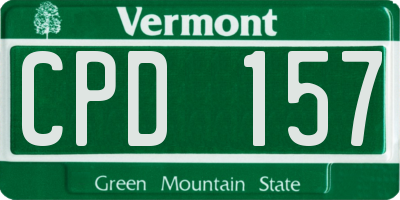 VT license plate CPD157