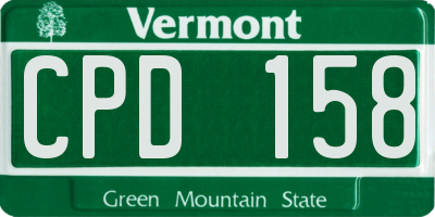 VT license plate CPD158