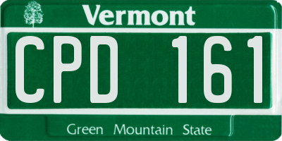 VT license plate CPD161