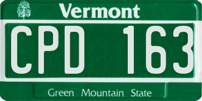VT license plate CPD163