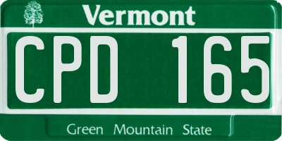 VT license plate CPD165