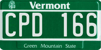 VT license plate CPD166