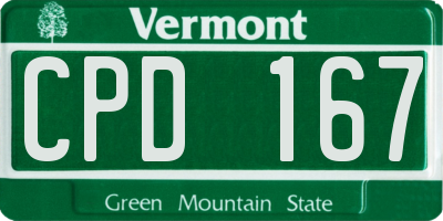 VT license plate CPD167