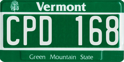 VT license plate CPD168