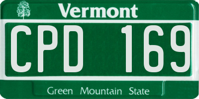 VT license plate CPD169