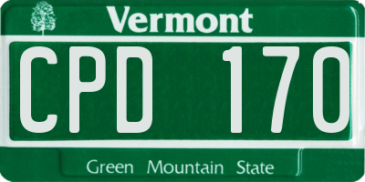 VT license plate CPD170