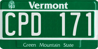VT license plate CPD171