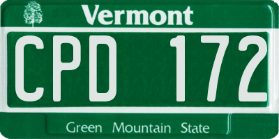 VT license plate CPD172