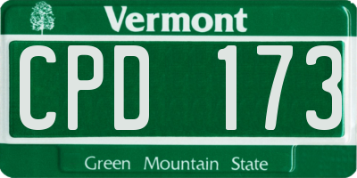 VT license plate CPD173
