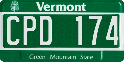 VT license plate CPD174