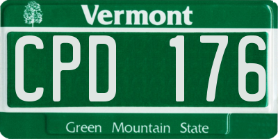 VT license plate CPD176