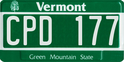 VT license plate CPD177