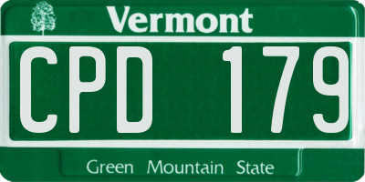 VT license plate CPD179