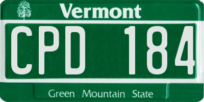 VT license plate CPD184