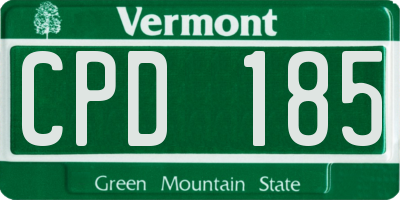 VT license plate CPD185