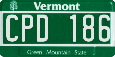 VT license plate CPD186