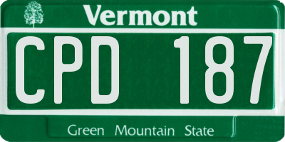 VT license plate CPD187
