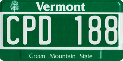 VT license plate CPD188