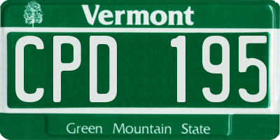 VT license plate CPD195