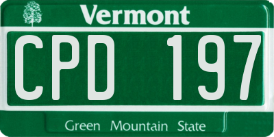VT license plate CPD197