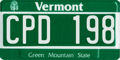 VT license plate CPD198