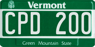 VT license plate CPD200