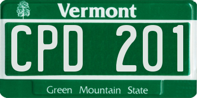 VT license plate CPD201