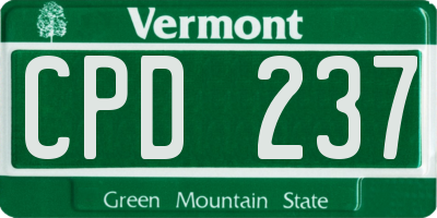 VT license plate CPD237