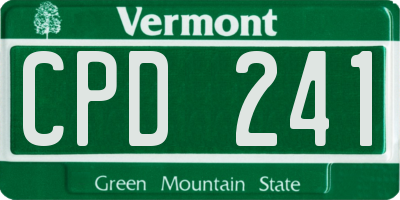 VT license plate CPD241