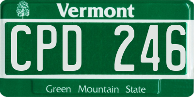 VT license plate CPD246