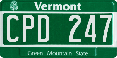 VT license plate CPD247