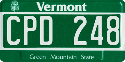 VT license plate CPD248