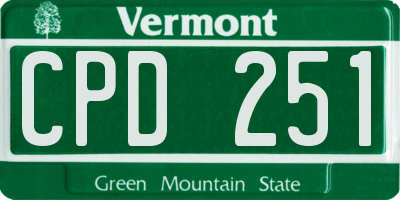 VT license plate CPD251