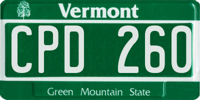 VT license plate CPD260