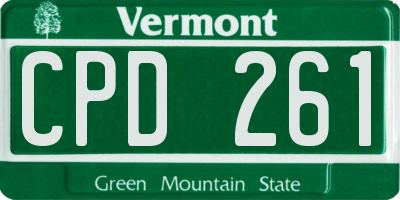 VT license plate CPD261
