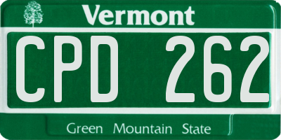 VT license plate CPD262