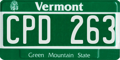 VT license plate CPD263