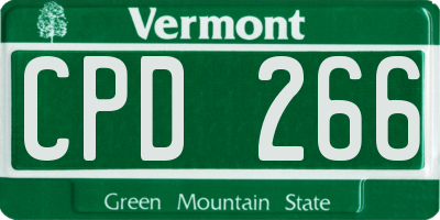VT license plate CPD266