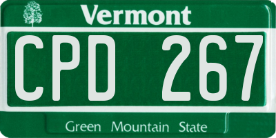 VT license plate CPD267
