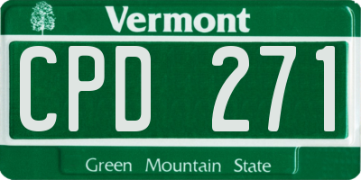 VT license plate CPD271