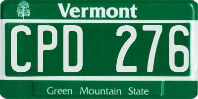 VT license plate CPD276