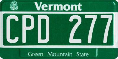 VT license plate CPD277